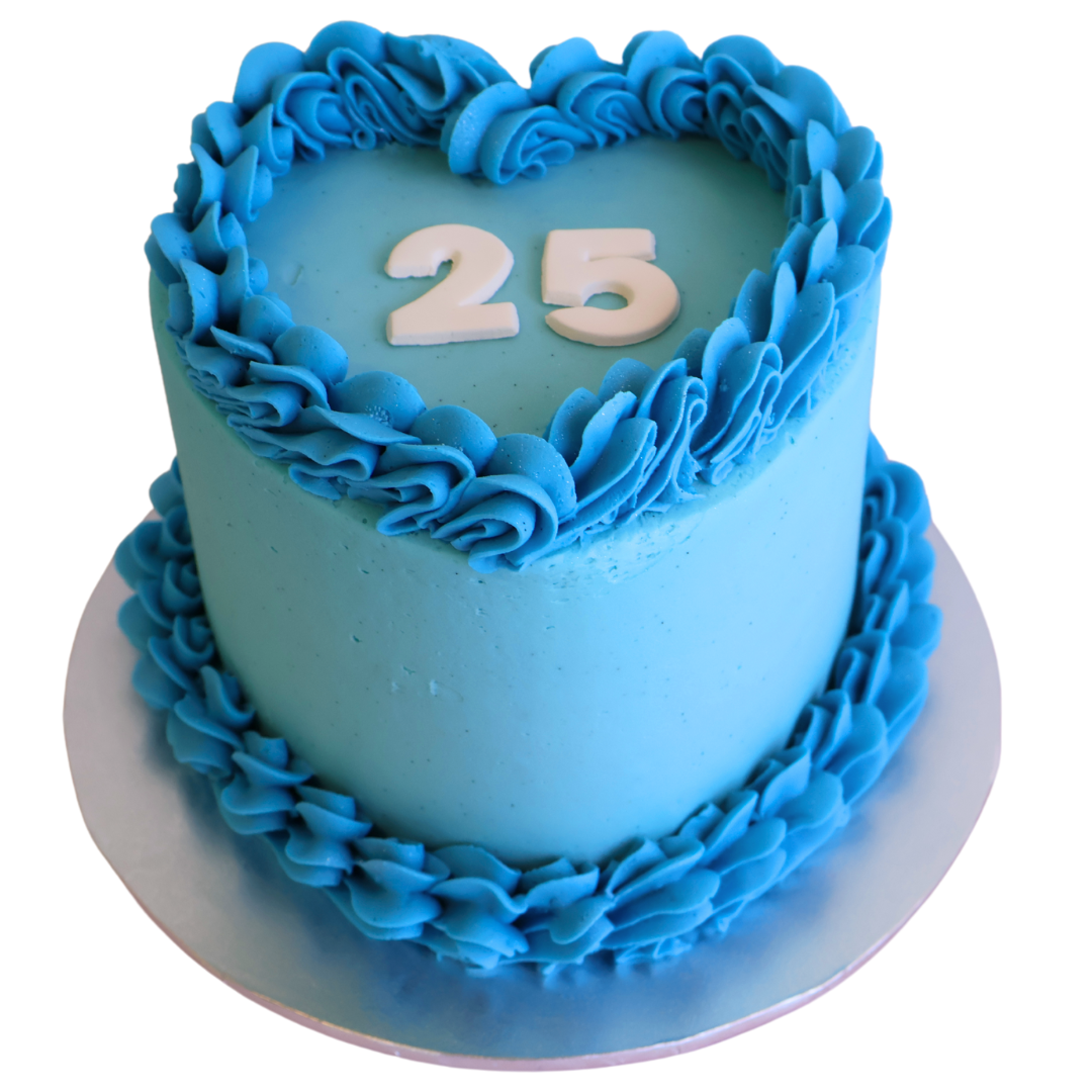 Vintage Heart Cake - Pastel Blue - The Cupcake Queens