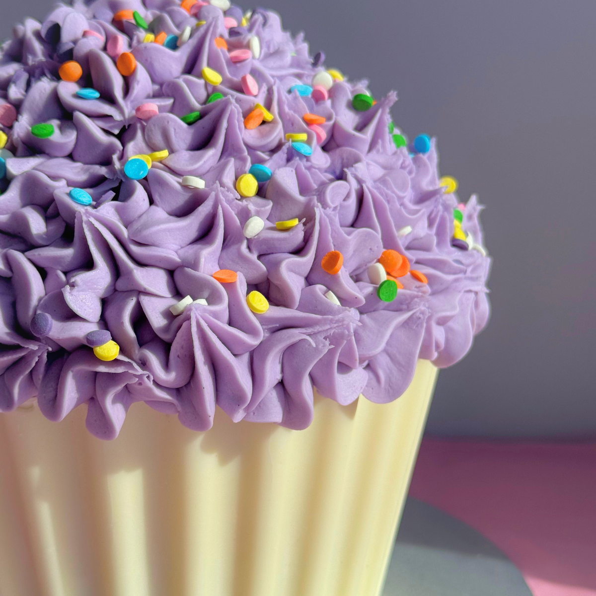 Purple Vanilla Giant Cupcake Cake - The Cupcake Queens