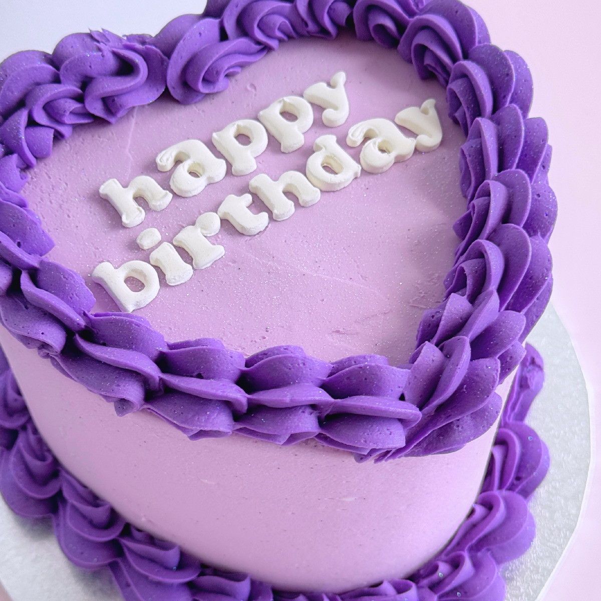 Vintage Heart Cake - Pastel Purple - The Cupcake Queens