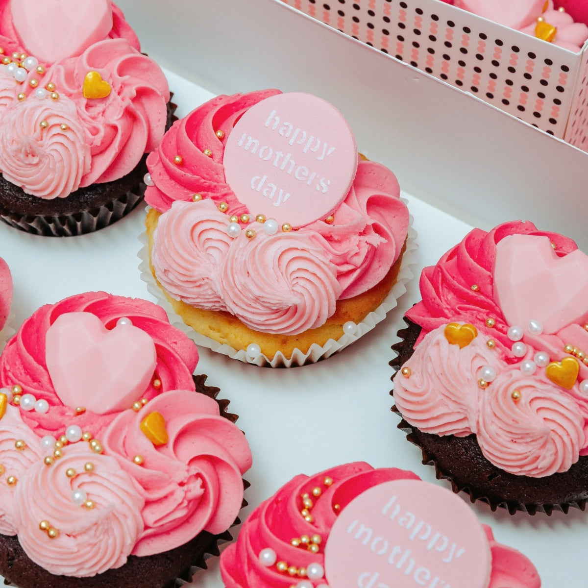 Deluxe Mother's Day Cupcakes Regular Gift Box - 6 Pack - The Cupcake Queens
