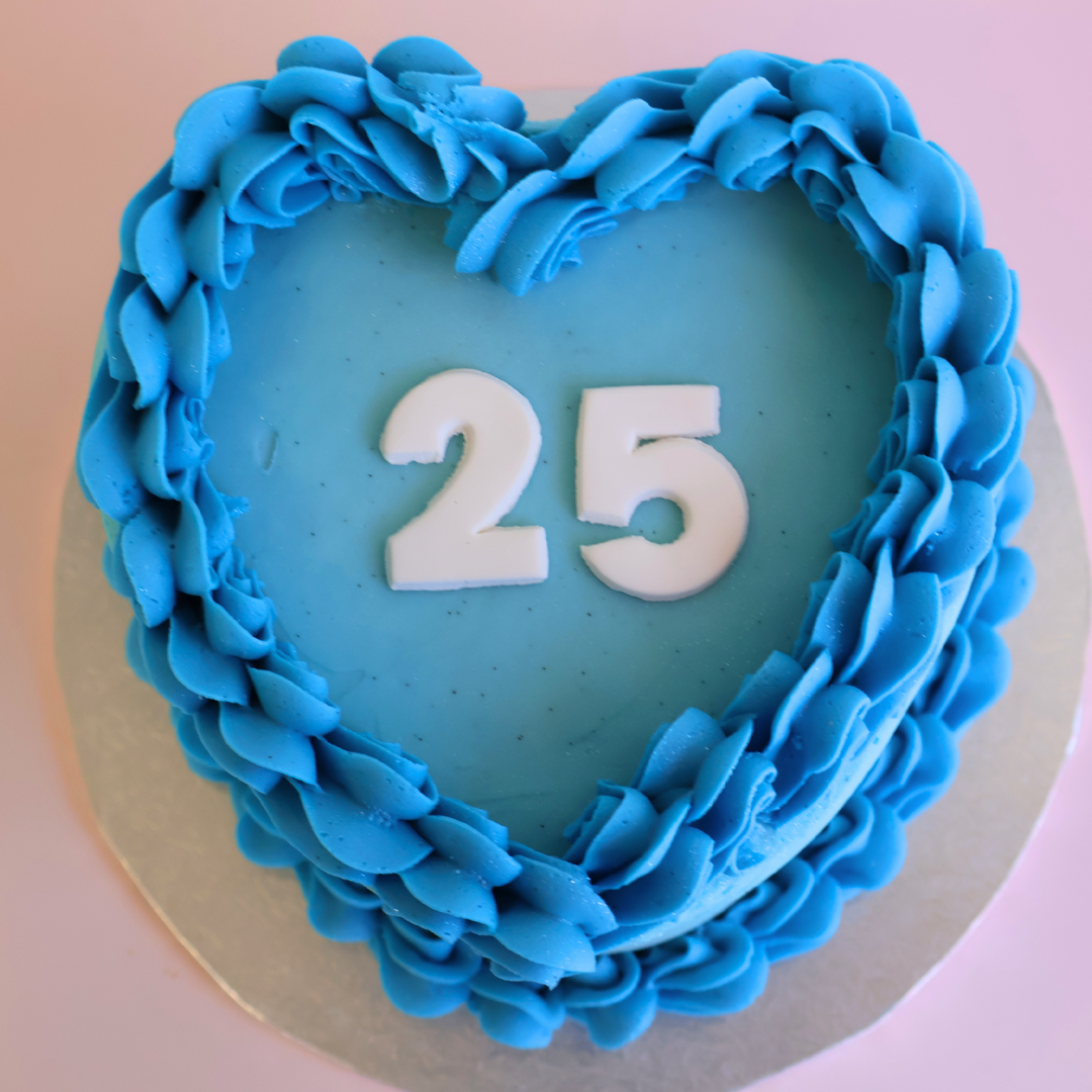 Vintage Heart Cake - Pastel Blue - The Cupcake Queens