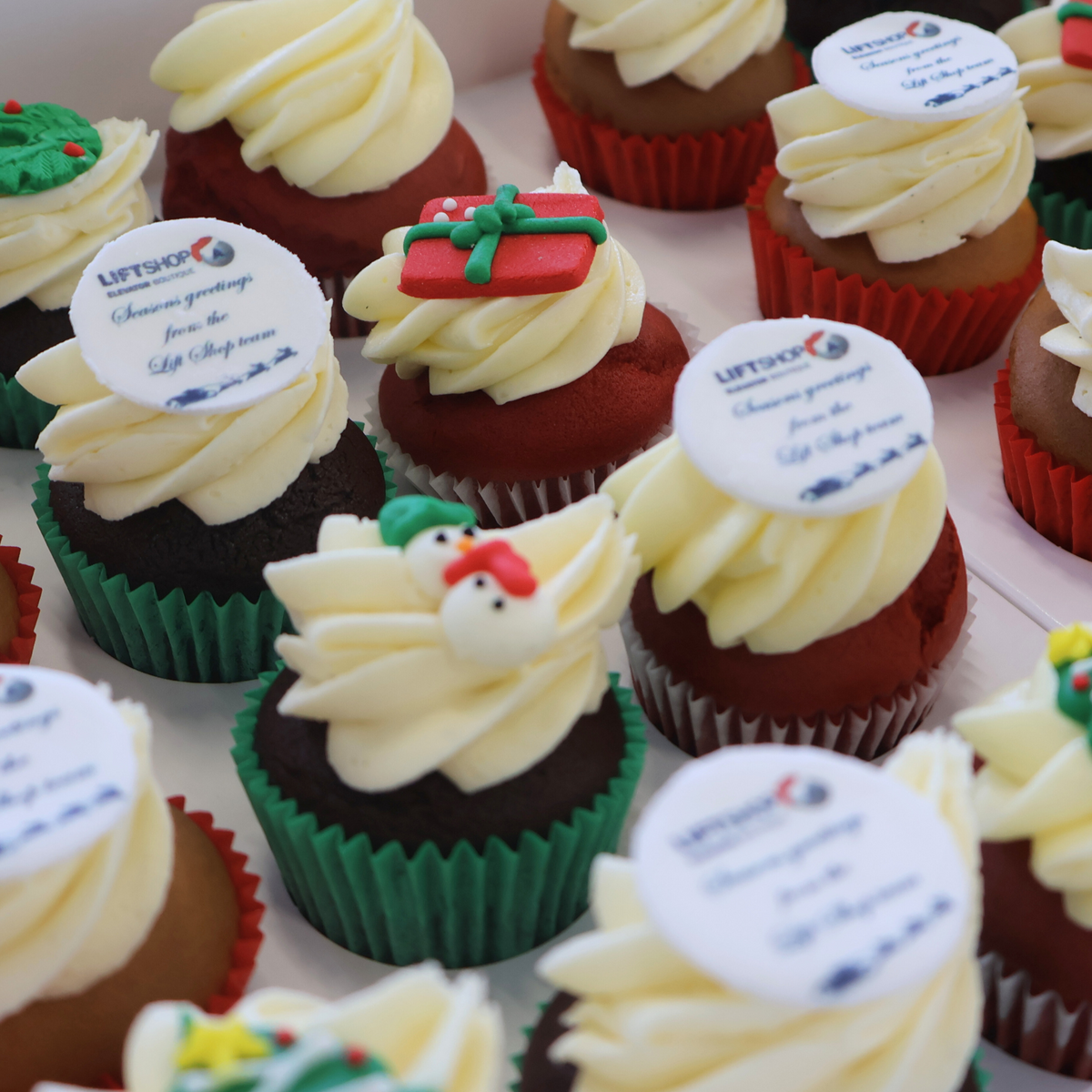 Christmas Logo Mini Cupcakes - The Cupcake Queens