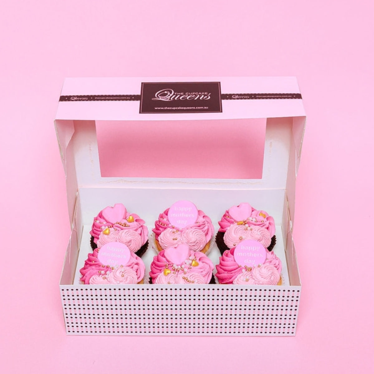 Deluxe Mother's Day Cupcakes Regular Gift Box - 6 Pack - The Cupcake Queens