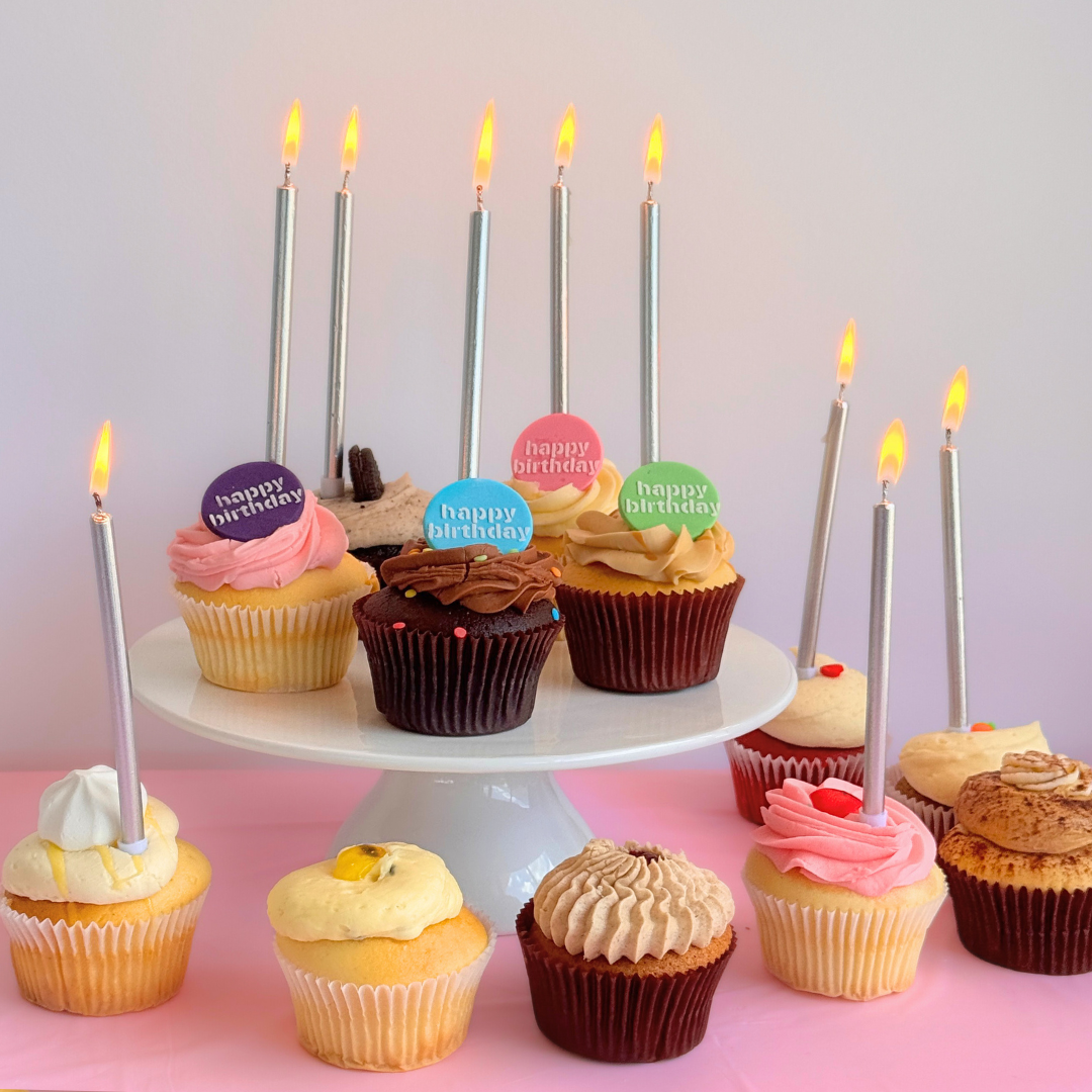 Party Candles - Silver - The Cupcake Queens