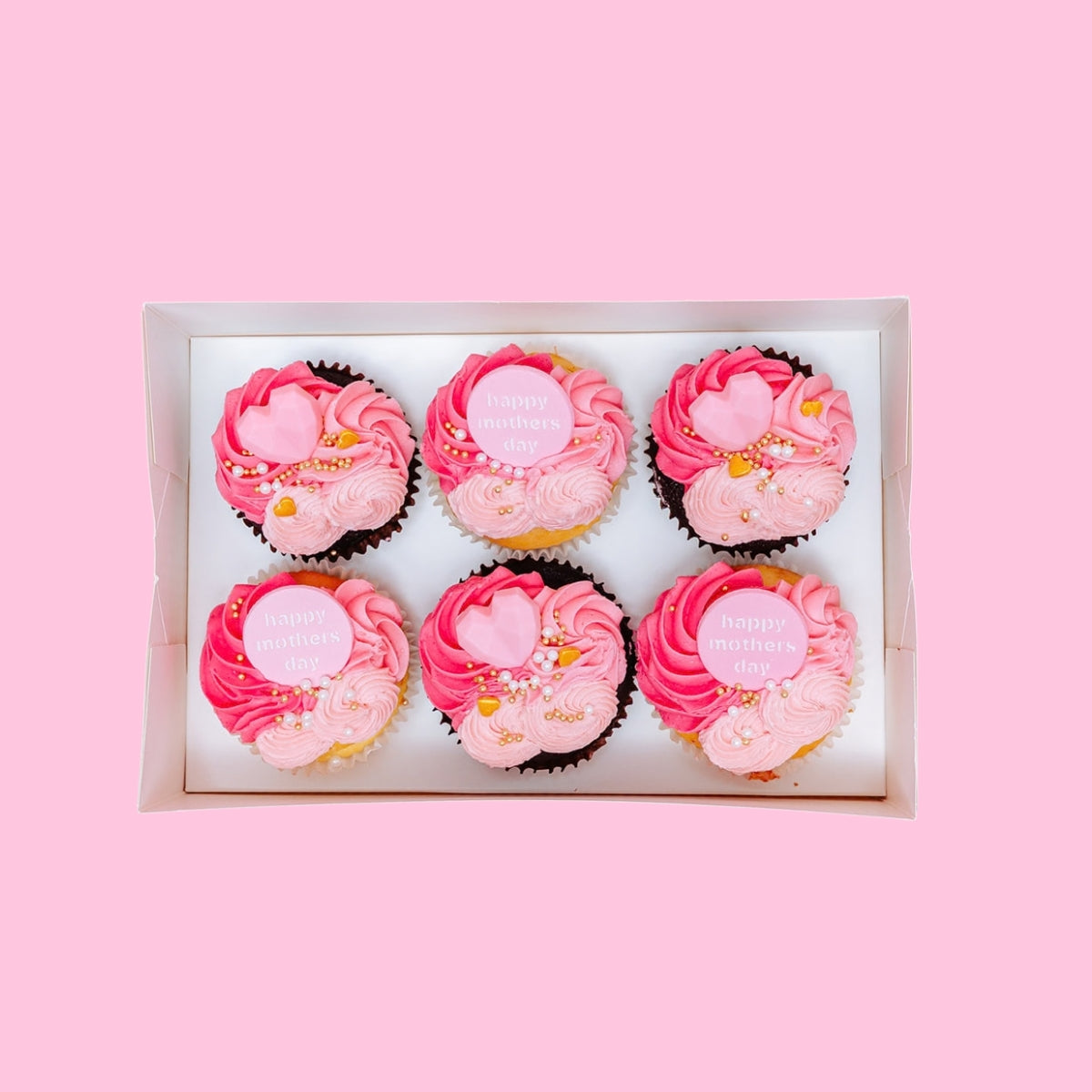 Deluxe Mother's Day Cupcakes Regular Gift Box - 6 Pack - The Cupcake Queens