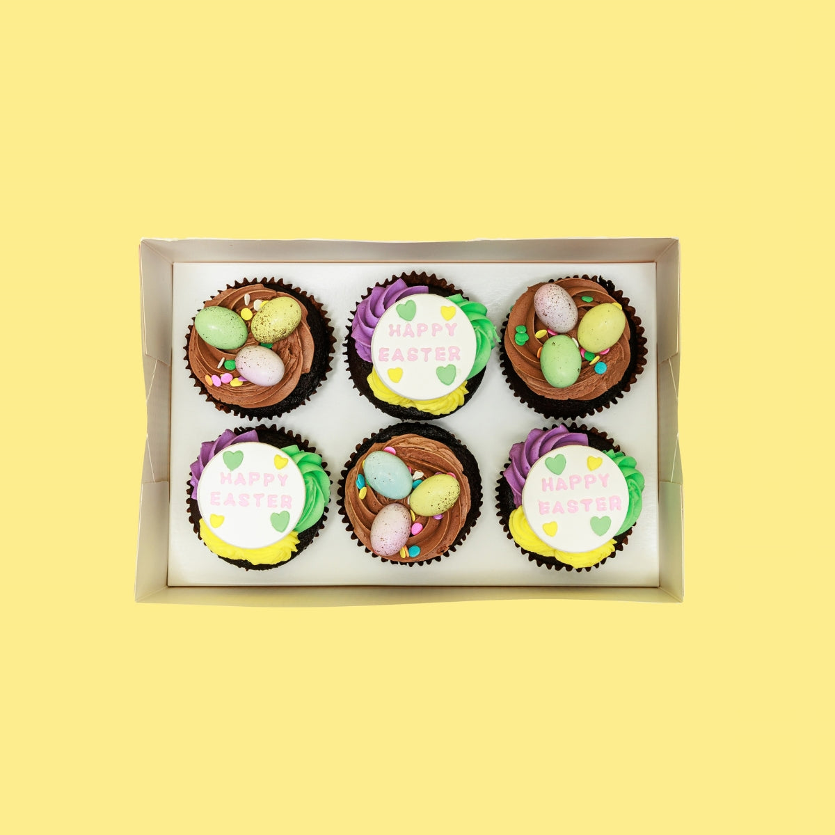Deluxe Easter Cupcakes Regular Gift Box - 6 Pack - The Cupcake Queens