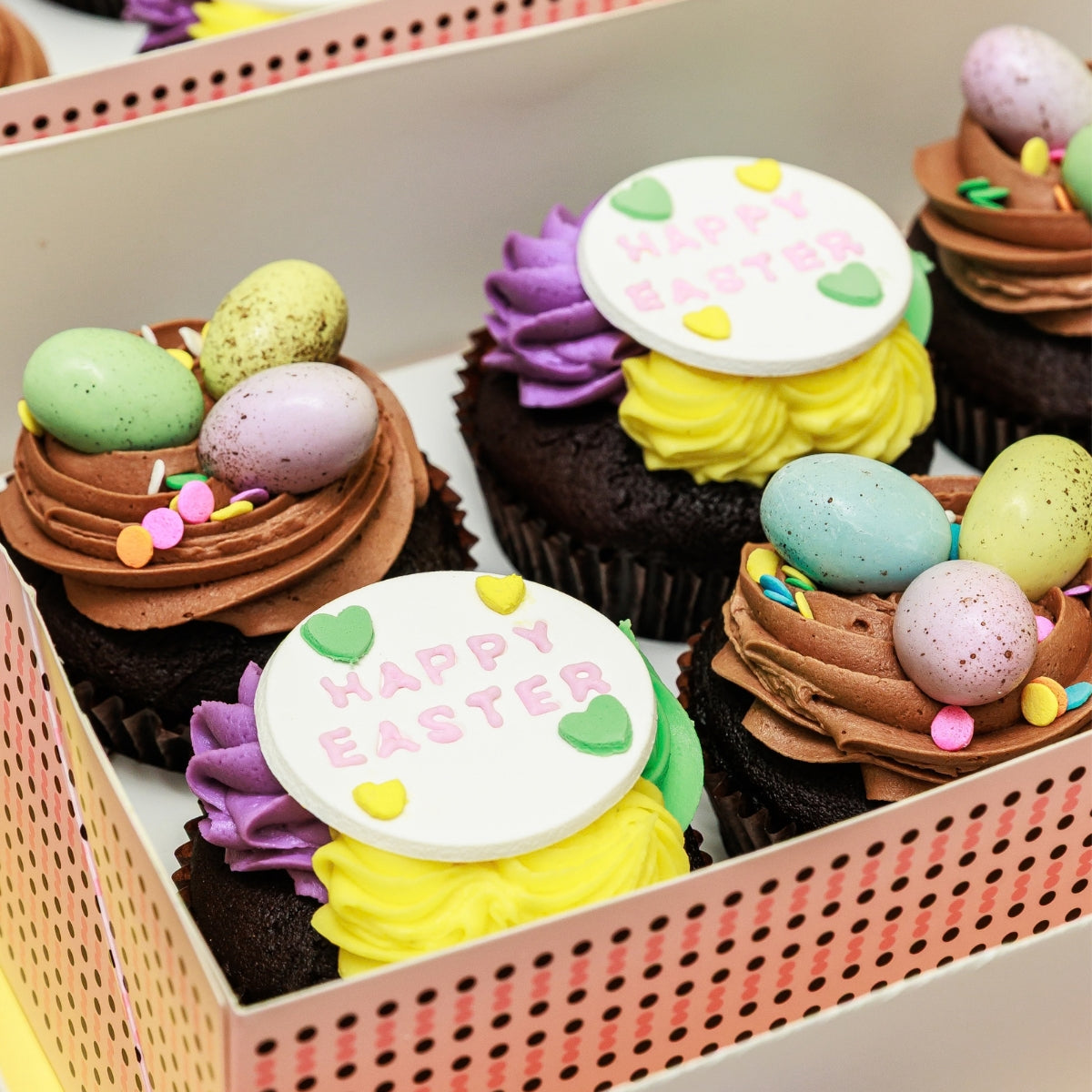 Deluxe Easter Cupcakes Regular Gift Box - 6 Pack - The Cupcake Queens