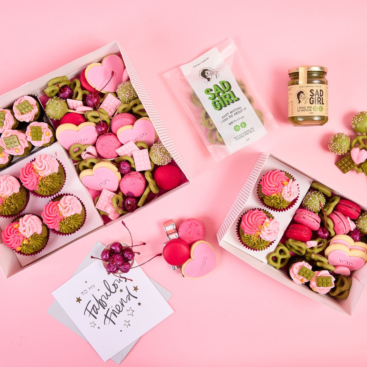Galentine’s Dessert Box x Sad Girl Matcha | Besties Box - The Cupcake Queens