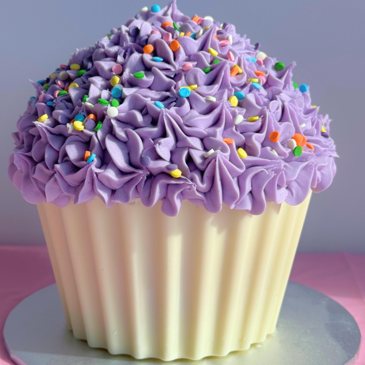 Purple Vanilla Giant Cupcake Cake - The Cupcake Queens