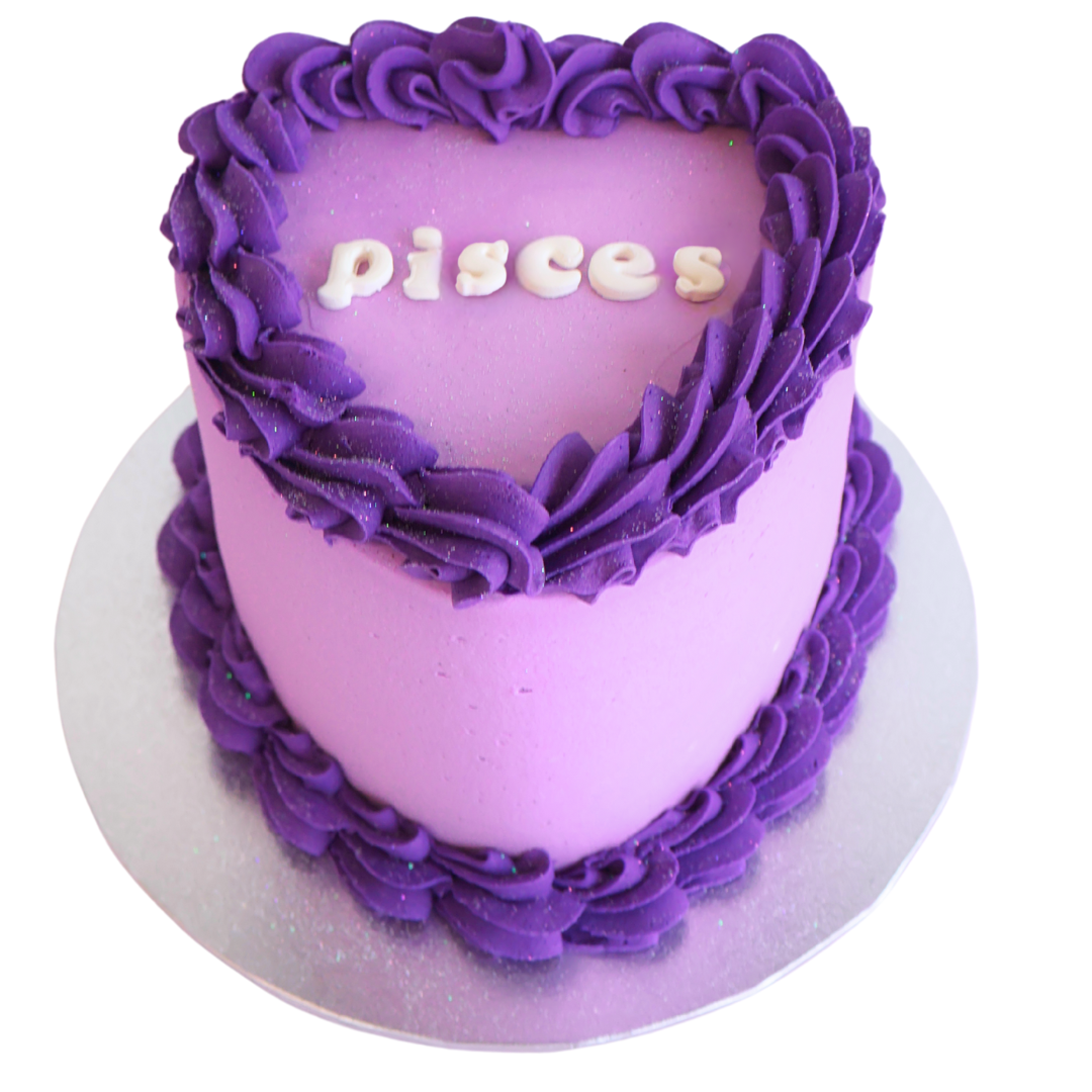 Vintage Heart Cake - Pastel Purple - The Cupcake Queens