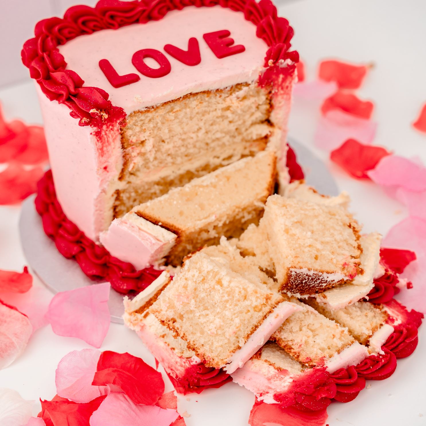 Vintage Valentine's Heart Cake - The Cupcake Queens