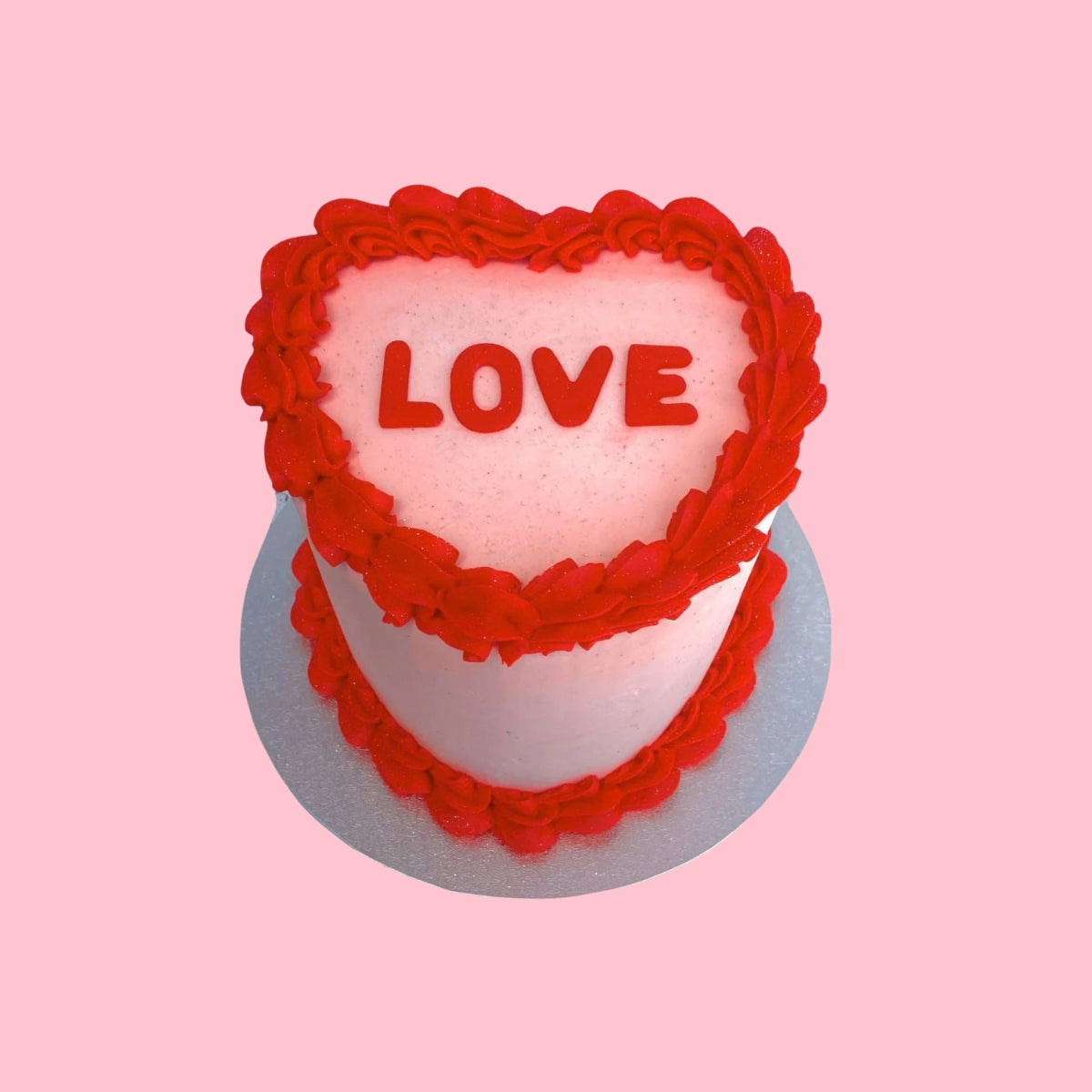 Vintage Valentine's Heart Cake - The Cupcake Queens