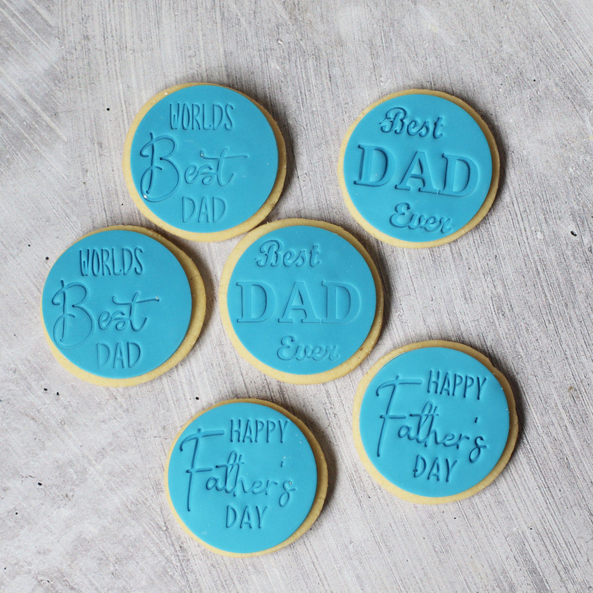Father's Day Blue Shortbread Cookies - 6 or 12 Pack Cupcakes The Cupcake Queens 